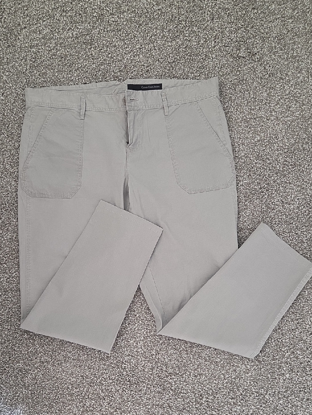 Calvin Klein Light Gray Women's Trousers